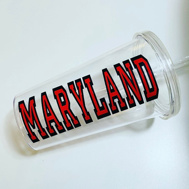 College Acrylic Tumbler w/Varsity Lettering