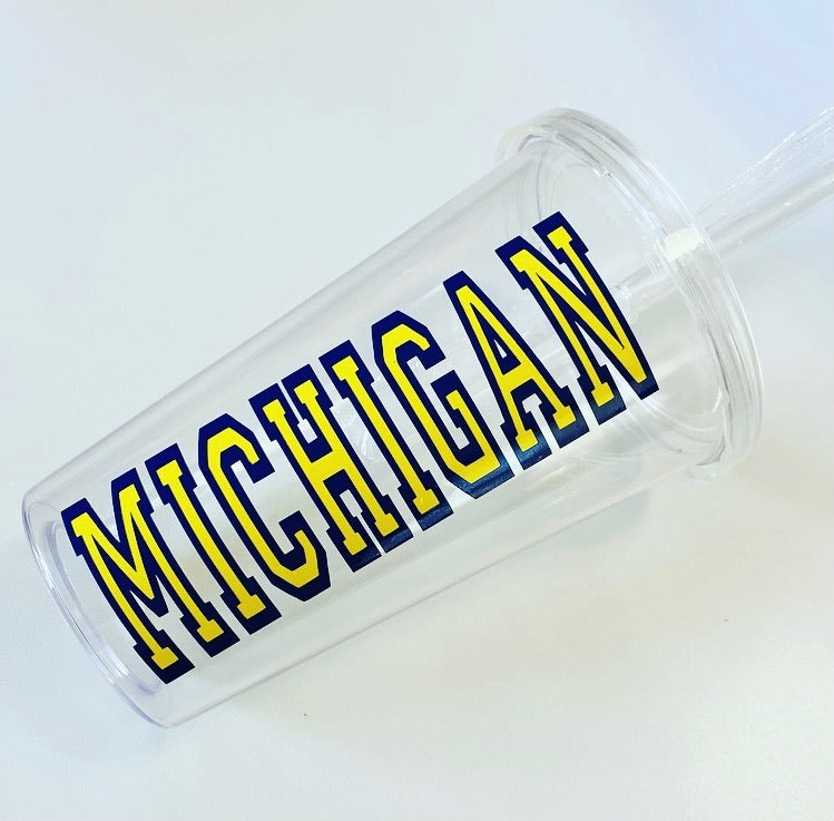 College Acrylic Tumbler w/Varsity Lettering