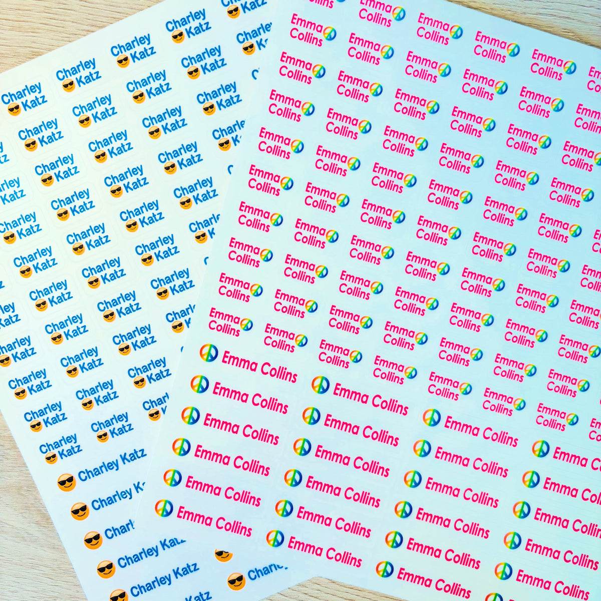 Machine washable waterproof name labels for kids' clothing, camp, daycare, and school supplies