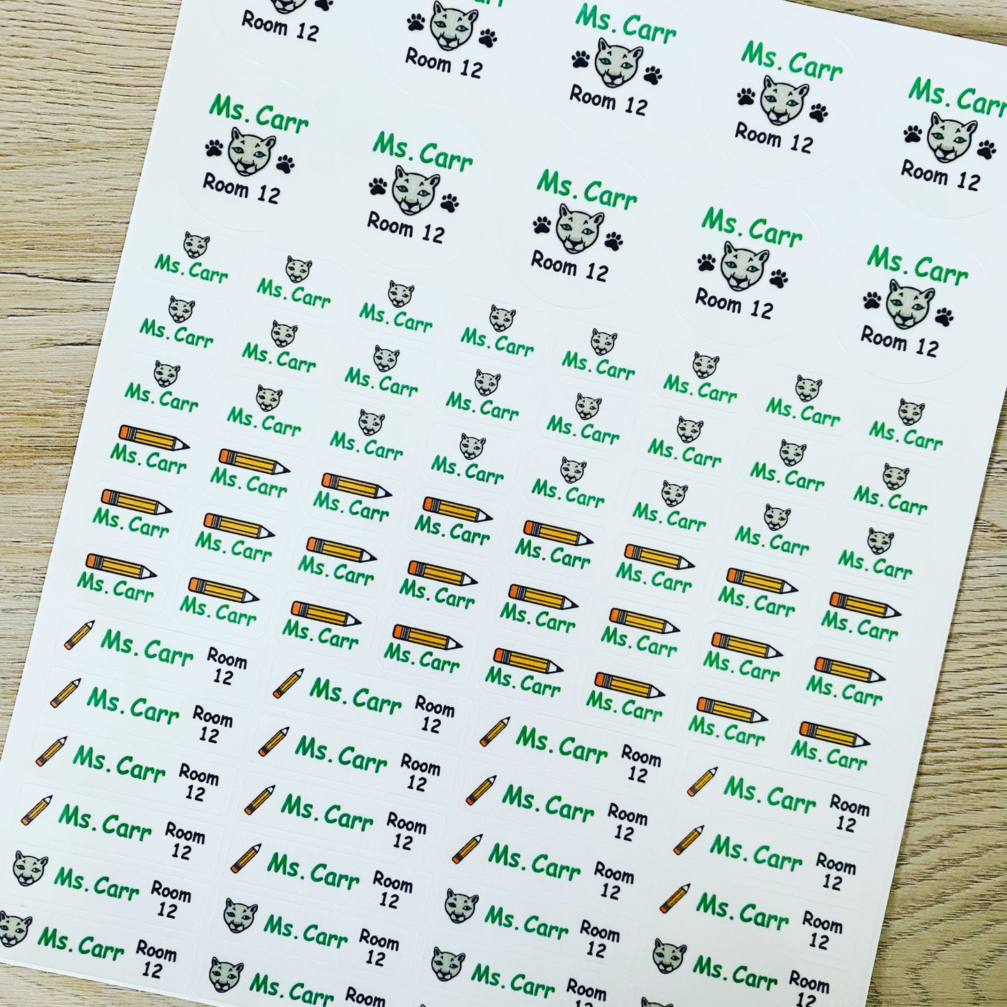 Teacher Name Stickers