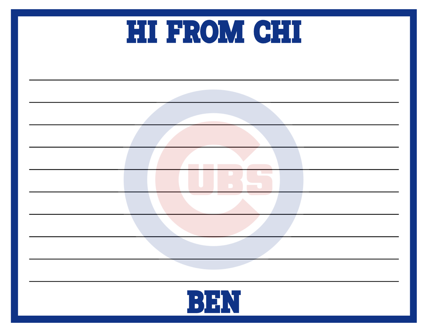 Hi From Camp Stationery - Create Your Own - 20 Cards