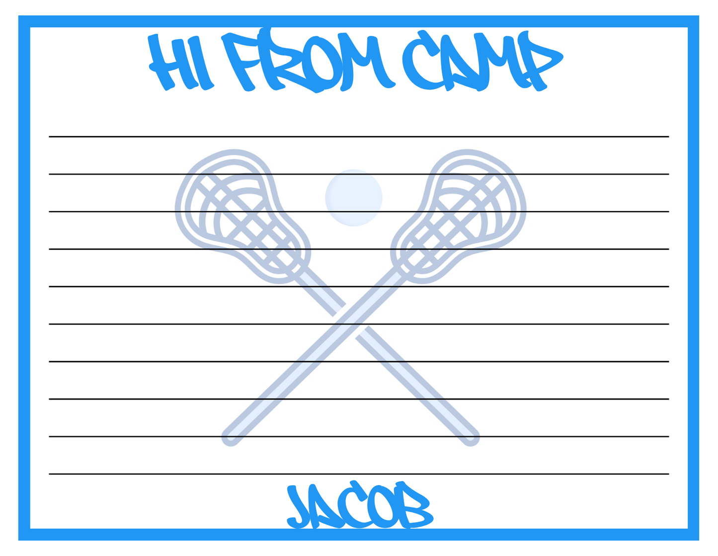 Hi From Camp Stationery - Create Your Own - 20 Cards