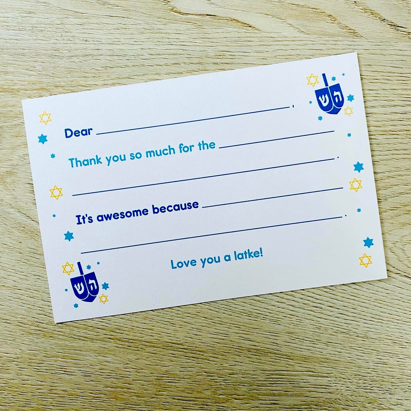 Hanukkah Thank You Note Pack