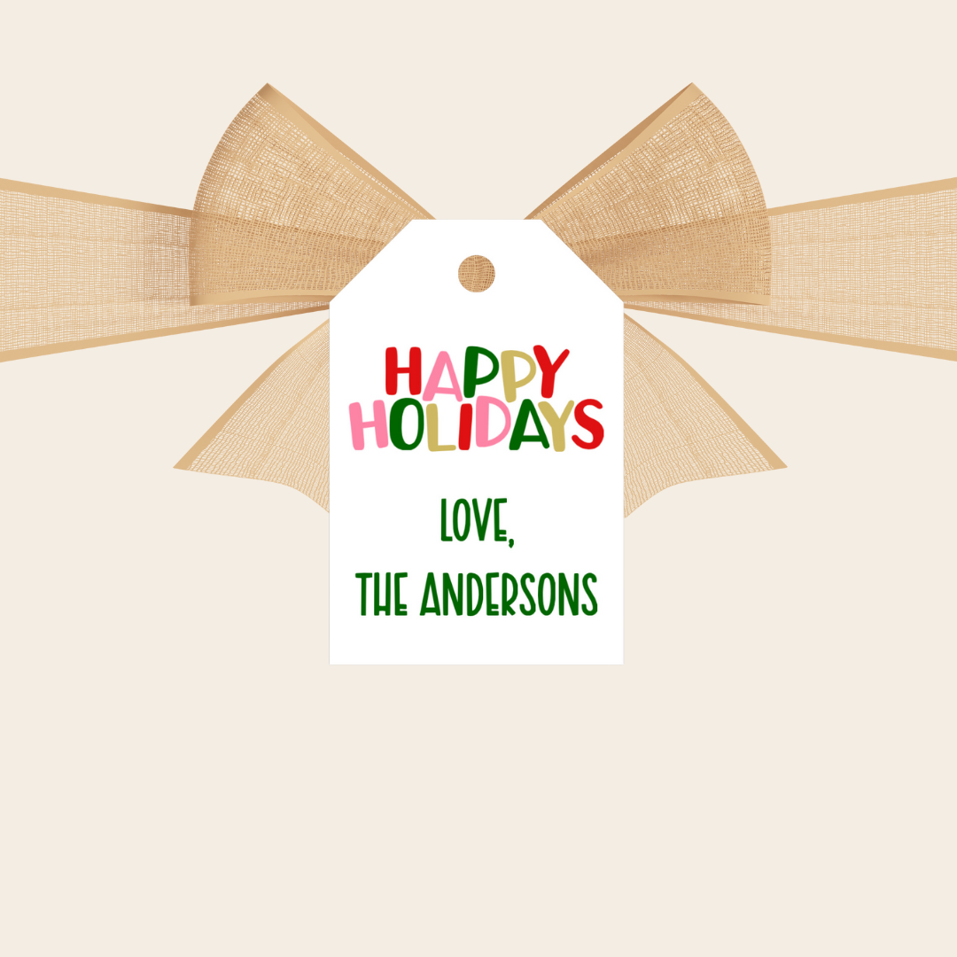 Happy Holidays Personalized Gift Tags