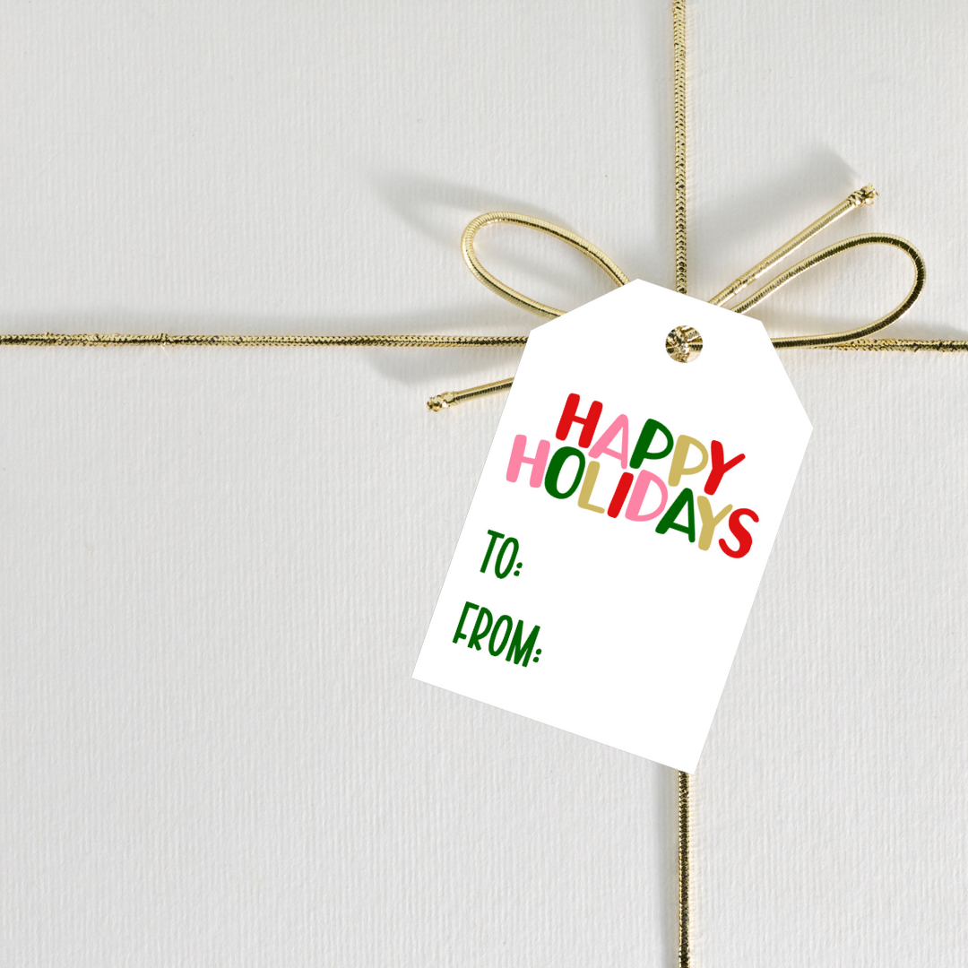 Happy Holidays Personalized Gift Tags