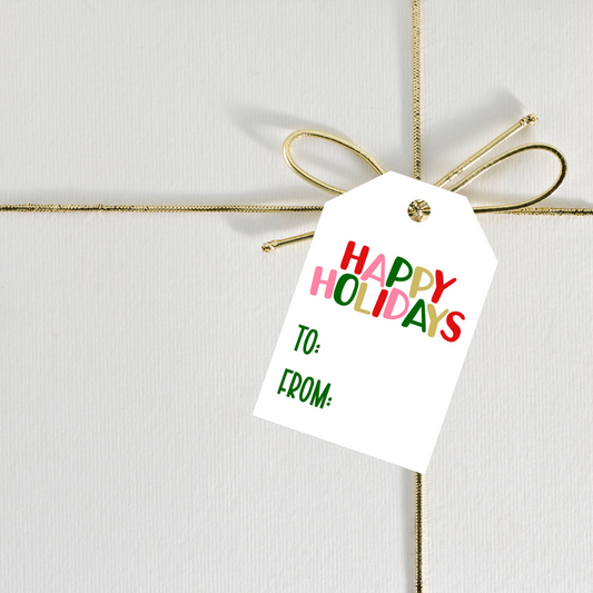 Happy Holidays Personalized Gift Tags