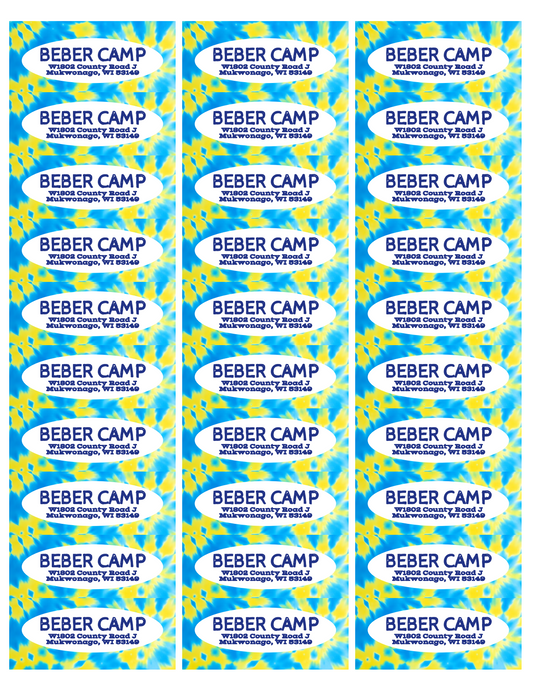 Camp Address Labels - Tie Dye